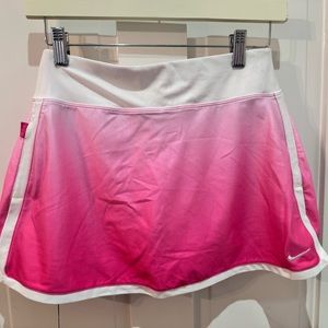 Nike Dry Fit Gold Tennis Pickle Ball Shirt with built in shorts Pink ombre
